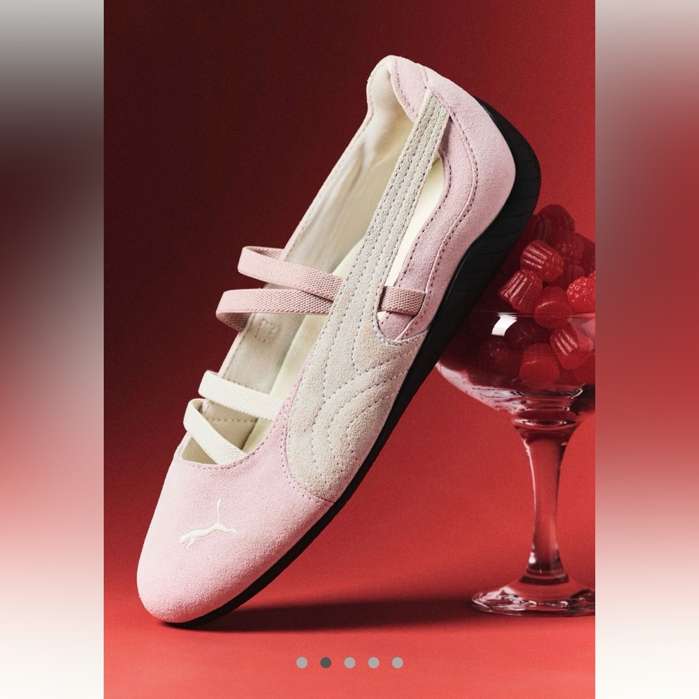 PUMA speedcat OG pink suede ballet flat sneakers size 8.5 womens athletic shoes
